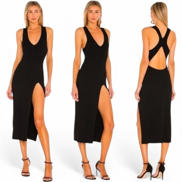 Michael Costello Dresses & Skirts - MICHAEL COSTELLO X REVOLVE Variegated Cut Out Ribbed Bodycon - Medium